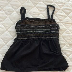 Old Navy Black Smocked Camisole Top